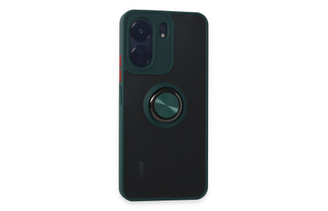 Newface Xiaomi Redmi 13C Kılıf Montreal Yüzüklü Silikon Kapak - Yeşil