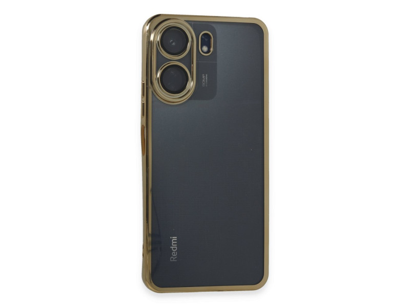 Newface Xiaomi Redmi 13C Kılıf Razer Lensli Silikon - Gold