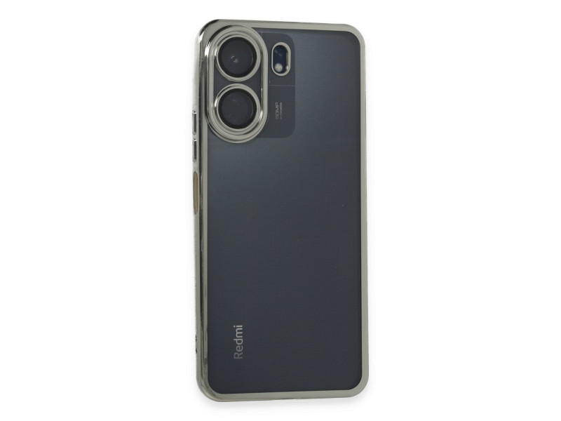 Newface Xiaomi Redmi 13C Kılıf Razer Lensli Silikon - Gümüş