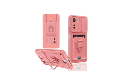 Newface Xiaomi Redmi 13C Kılıf Zuma Kartvizitli Yüzüklü Silikon - Pembe