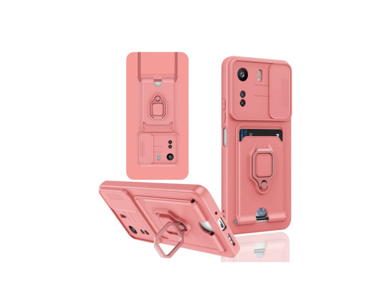Newface Xiaomi Redmi 13C Kılıf Zuma Kartvizitli Yüzüklü Silikon - Pembe