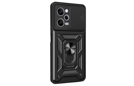 Newface Xiaomi Redmi Note 12 Pro 5G Kılıf Pars Lens Yüzüklü Silikon - Siyah