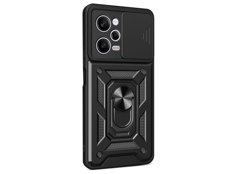 Newface Xiaomi Redmi Note 12 Pro 5G Kılıf Pars Lens Yüzüklü Silikon - Siyah