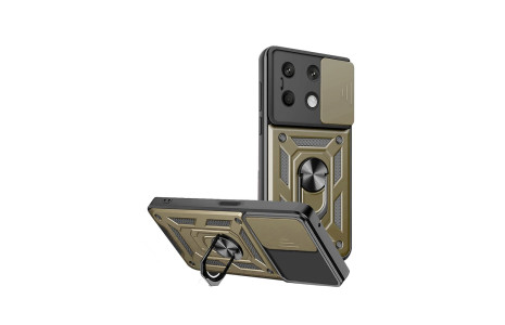 Newface Xiaomi Redmi Note 13 4G Kılıf Pars Lens Yüzüklü Silikon - Gold