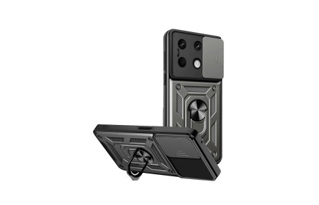 Newface Xiaomi Redmi Note 13 4G Kılıf Pars Lens Yüzüklü Silikon - Gümüş