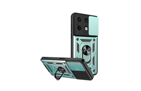 Newface Xiaomi Redmi Note 13 4G Kılıf Pars Lens Yüzüklü Silikon - Yeşil