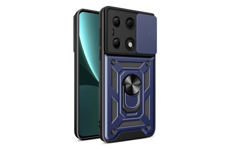 Newface Xiaomi Redmi Note 13 Pro 4G Kılıf Pars Lens Yüzüklü Silikon - Lacivert