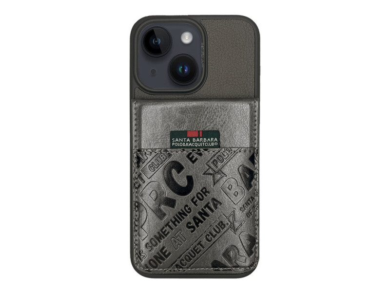 Santa Barbara Polo Racquet Club iPhone 15 Hulda Kartvizitli Kapak - Gri