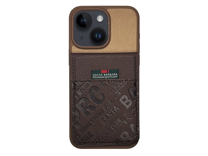 Santa Barbara Polo Racquet Club iPhone 15 Hulda Kartvizitli Kapak - Kahverengi