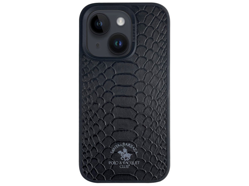 Santa Barbara Polo Racquet Club iPhone 15 Plus Knight Deri Kapak - Siyah
