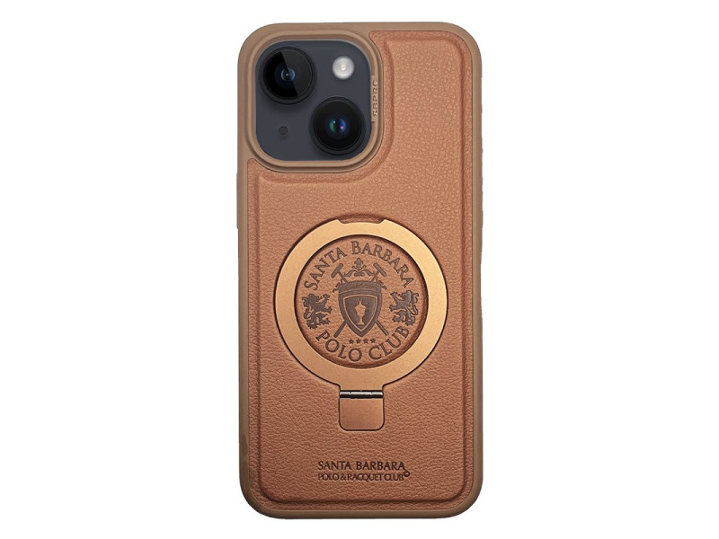 Santa Barbara Polo Racquet Club iPhone 15 Primo Magsafe Stand Kapak - Kahverengi