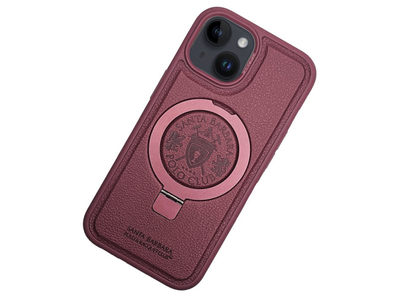 Santa Barbara Polo Racquet Club iPhone 15 Primo Magsafe Stand Kapak - Kırmızı