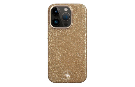 Santa Barbara Polo Racquet Club iPhone 15 Pro Aurora Simli Kapak - Gold
