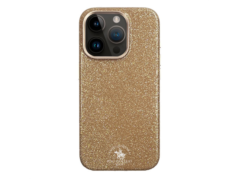 Santa Barbara Polo Racquet Club iPhone 15 Pro Max Aurora Simli Kapak - Gold