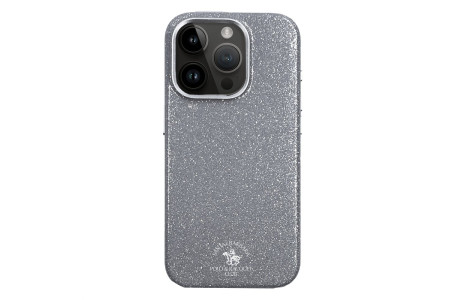 Santa Barbara Polo Racquet Club iPhone 15 Pro Max Aurora Simli Kapak - Gümüş