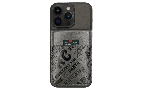 Santa Barbara Polo Racquet Club iPhone 15 Pro Max Hulda Kartvizitli Kapak - Gri