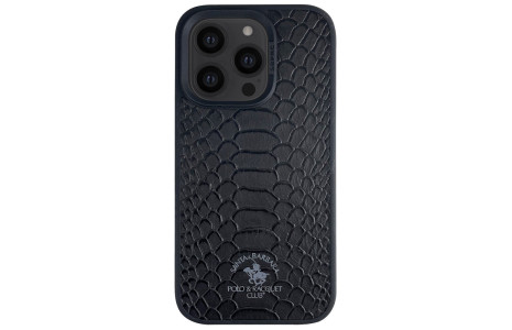 Santa Barbara Polo Racquet Club iPhone 15 Pro Max Knight Deri Kapak - Siyah