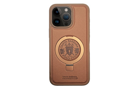 Santa Barbara Polo Racquet Club iPhone 15 Pro Max Primo Magsafe Stand Kapak - Kahverengi