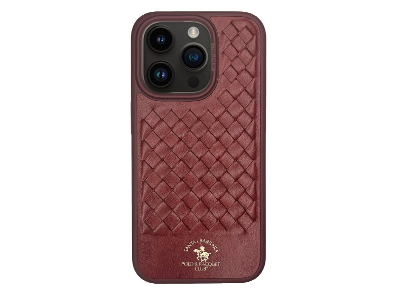 Santa Barbara Polo Racquet Club iPhone 15 Pro Max Ravel Deri Kapak - Kırmızı