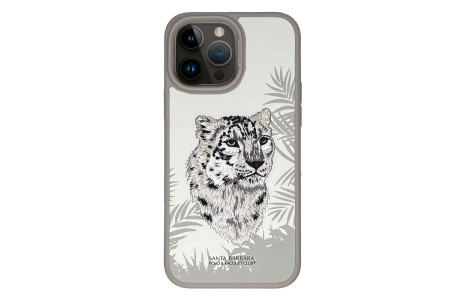 Santa Barbara Polo Racquet Club iPhone 15 Pro Max Savanna Kapak - Snow Leopard Beyaz