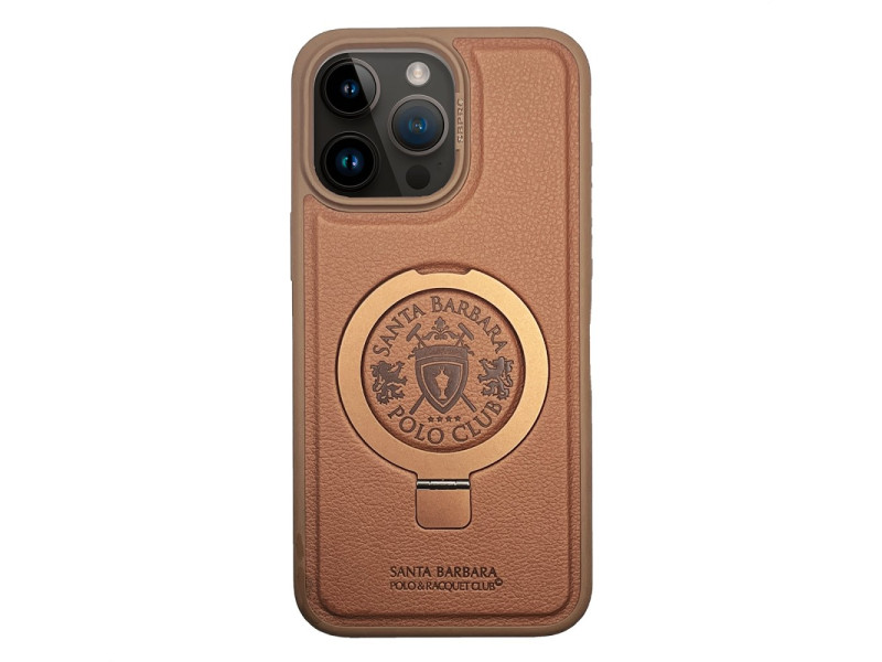 Santa Barbara Polo Racquet Club iPhone 15 Pro Primo Magsafe Stand Kapak - Kahverengi