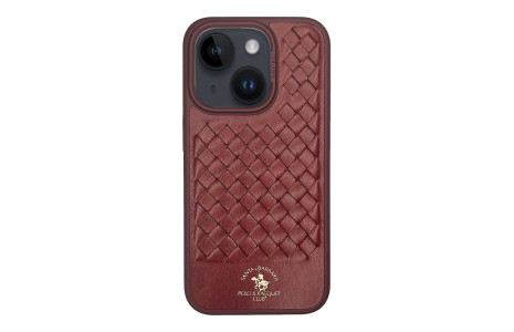 Santa Barbara Polo Racquet Club iPhone 15 Ravel Deri Kapak - Kırmızı