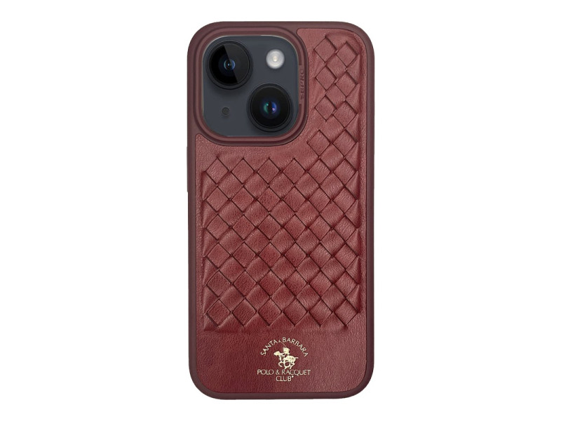 Santa Barbara Polo Racquet Club iPhone 15 Ravel Deri Kapak - Kırmızı