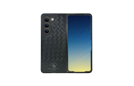 Santa Barbara Polo Racquet Club Samsung Galaxy Z Fold 5 Ravel Deri Kapak - Siyah