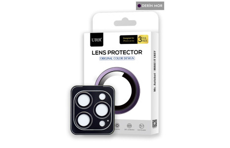 URR iPhone 14 Pro Max Titanium Alloy Kamera Lens Koruyucu - Derin Mor