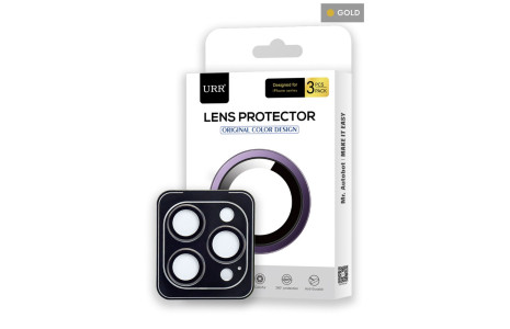 URR iPhone 14 Pro Max Titanium Alloy Kamera Lens Koruyucu - Gold