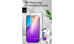 URR iPhone 15 Pro Max 3D Resin Edge Cam Ekran Koruyucu - Siyah