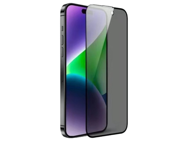 URR iPhone 15 Pro Max 3D Privacy Resin Edge Cam Ekran Koruyucu - Siyah