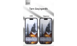 URR iPhone 15 Pro Max 3D Privacy Resin Edge Cam Ekran Koruyucu - Siyah