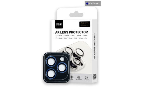 URR iPhone 15 Pro Max Rhomb Snakeskin AR Kamera Lens Koruyucu - Lacivert