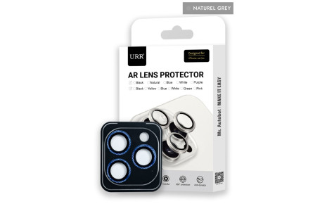 URR iPhone 15 Pro Max Rhomb Snakeskin AR Kamera Lens Koruyucu - Natural Grey