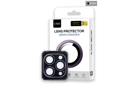 URR iPhone 15 Pro Titanium Alloy Kamera Lens Koruyucu - Siyah