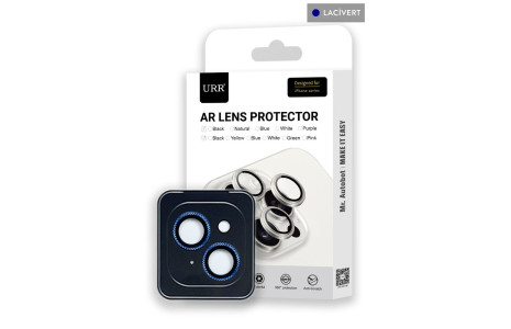 URR iPhone 15 Rhomb Snakeskin AR Kamera Lens Koruyucu - Lacivert