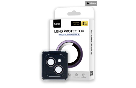 URR iPhone 15 Titanium Alloy Kamera Lens Koruyucu - Siyah