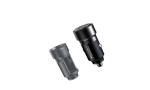 Yesido Y54 1 Adet 30W Usb / 1 Adet 30W Type-C ve 20W Type-C to Lightning Kablolu PD Hızlı Araç Şarj - Siyah