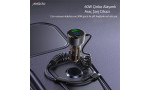 Yesido Y58 Dijital Göstergeli 1 Adet 18W Usb / 1 Adet 30W Type-C ve Dahili 30W Type-C ile 20W Lightning Kablolu PD Hızlı Araç Şarj - Siyah