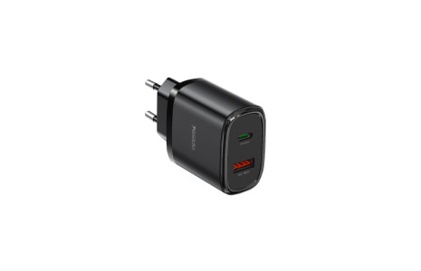 Yesido YC50 20W Type-C / 18W Usb Çıkışlı ve 1M 60W Type-C to Type-C Kablolu PD Şarj Cihazı - Siyah