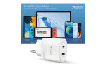 Yesido YC50 20W Type-C / 18W Usb Çıkışlı ve 1M 60W Type-C to Type-C Kablolu PD Şarj Cihazı - Siyah
