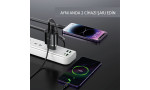 Yesido YC50 20W Type-C / 18W Usb Çıkışlı ve 1M 60W Type-C to Type-C Kablolu PD Şarj Cihazı - Siyah