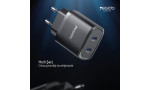 Yesido YC54 2 Adet 20W Type-C Çıkışlı ve 1M 27W Type-C to Lightning Kablolu PD Şarj Cihazı - Siyah
