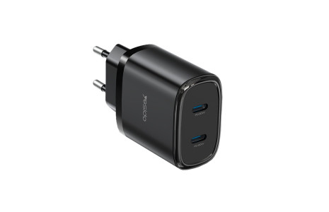 Yesido YC56 2 Adet 20W Type-C Çıkışlı ve 1M 60W Type-C to Type-C Kablolu PD Şarj Cihazı - Siyah