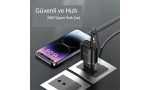 Yesido YC56 2 Adet 20W Type-C Çıkışlı ve 1M 60W Type-C to Type-C Kablolu PD Şarj Cihazı - Siyah