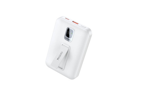 Yesido YP45 10.000 mAh 20W Dijital Göstergeli 15W Kablosuz Şarjlı Standlı Magsafe PD Hızlı Şarj Powerbank - Beyaz