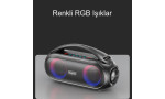 Yesido YSW19 2 Adet 20W Dahili Hoparlörlü 3000 mAh Bataryalı BT 5.0 RGB Kablosuz Hoparlör - Siyah