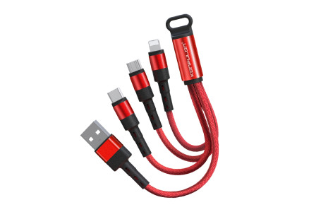 Konfulon DC07 3in1 Kablo 10cm 2.1A - Kırmızı