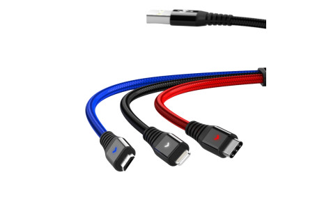 Konfulon DC08 3in1 Kablo 1.2M 2.4A
